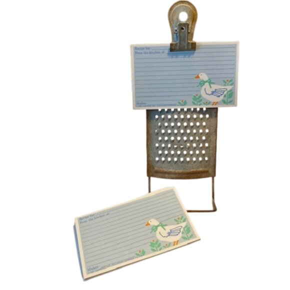 Retro Vintage Grater Message Recipe Card Holder Kitchen Decor Farmhouse - Picture 1 of 5
